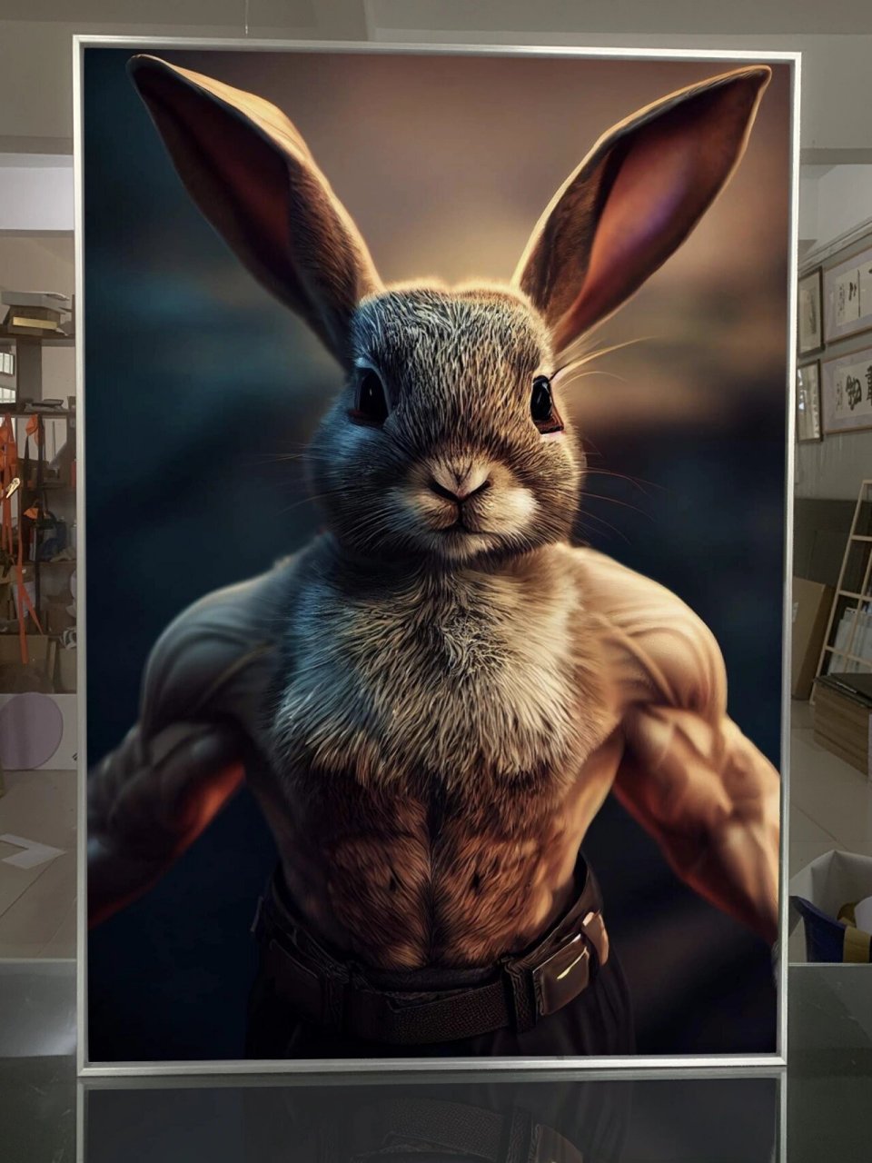 十二生肖丨肌肉兔  铦锋梳尽山中兔,蘸墨惊飞海上鱼, 定做一幅这么