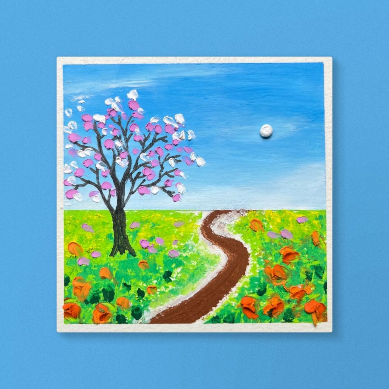 油画棒风景画教学 新手直接上手 今天给大家带来一幅简单又好看的油画