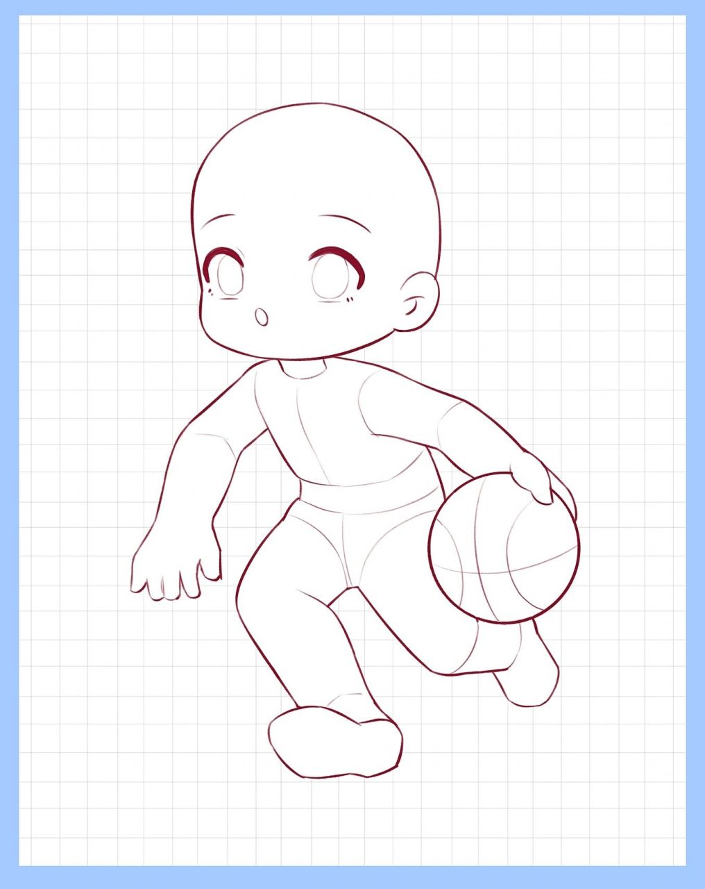 一组q版人物打篮球动态练习 今天是运动健将