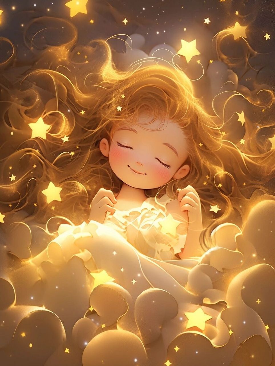 ai绘画99女孩头像94是天使在云端睡着了 今夜你有星星共眠嘛 还是