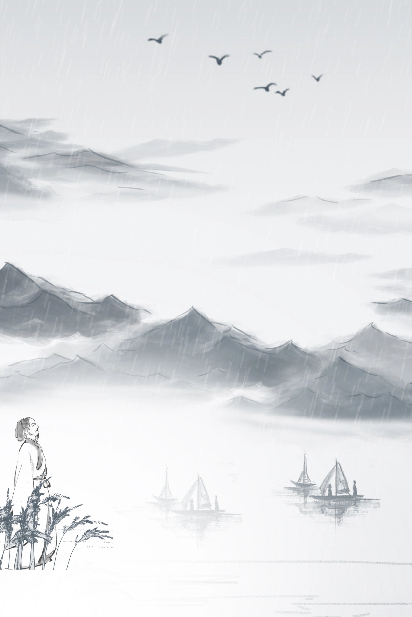 创意背景|古风山水画背景底图