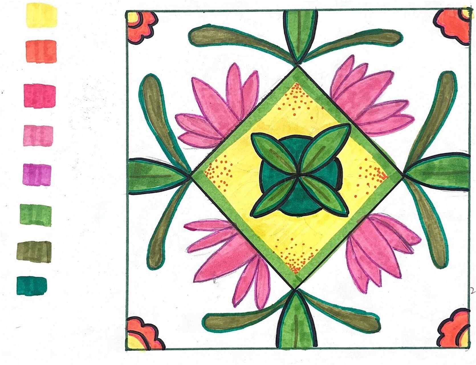 五年级美术 上册 《美丽的纹样》 分享一下学生作品,孩子们的课堂随堂