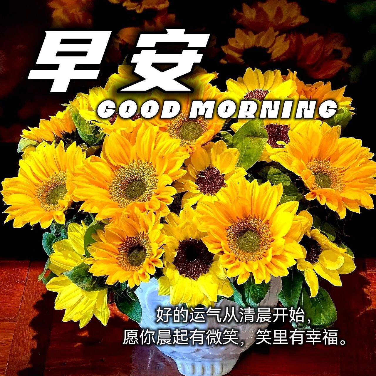 清晨问候语/早安 好的运气从清晨开始,愿你晨起有微笑,笑里有幸福.