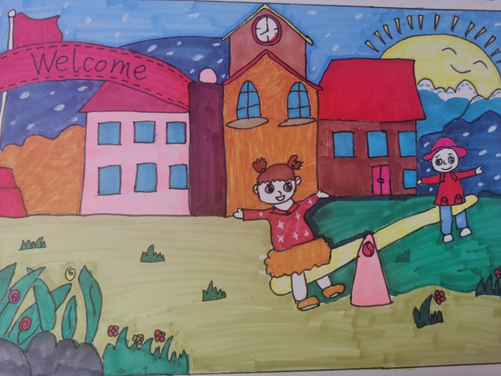 幼儿园50幅主题画《幼儿园里趣事多》