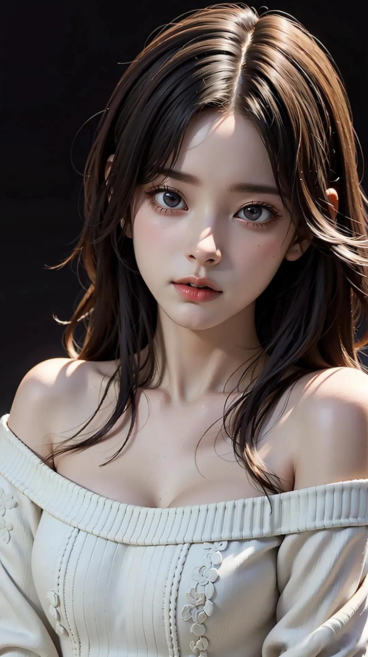 ai白色抹胸裙楚楚动人少女