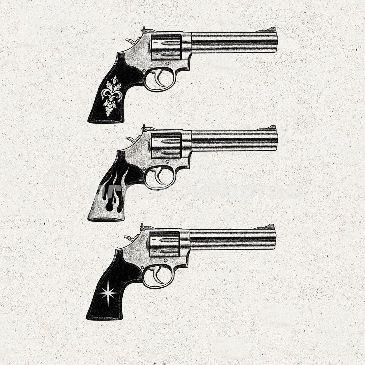 枪与玫瑰纹身93枪纹身不同手枪纹身 枪纹身93有很多种不同的枪