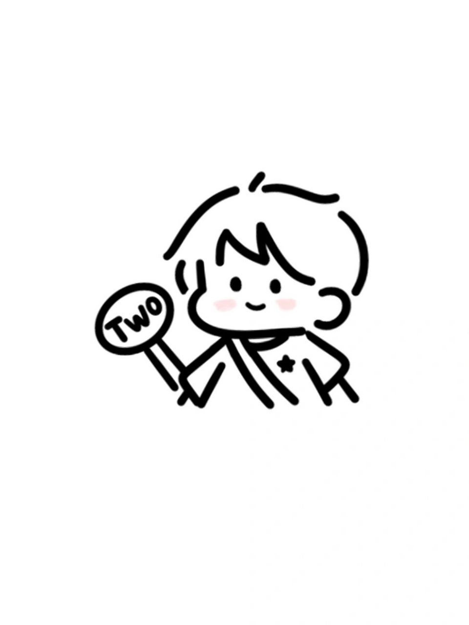 简笔画7315男生女生卡通头像黑白零基础线稿 hello!