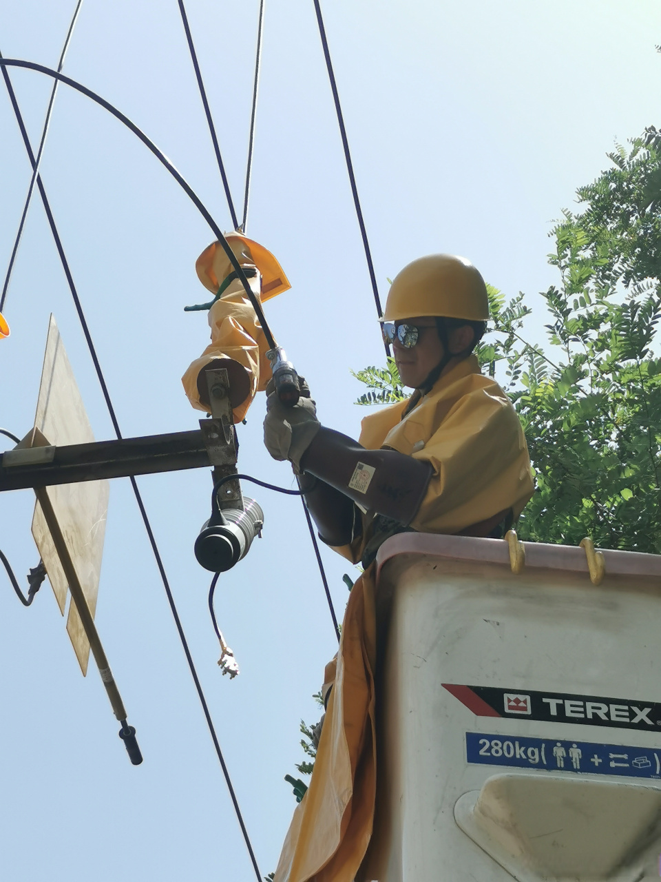 【带电抢修让农田"喝饱水"】7月4日,乌海供电公司配电带电作业处对