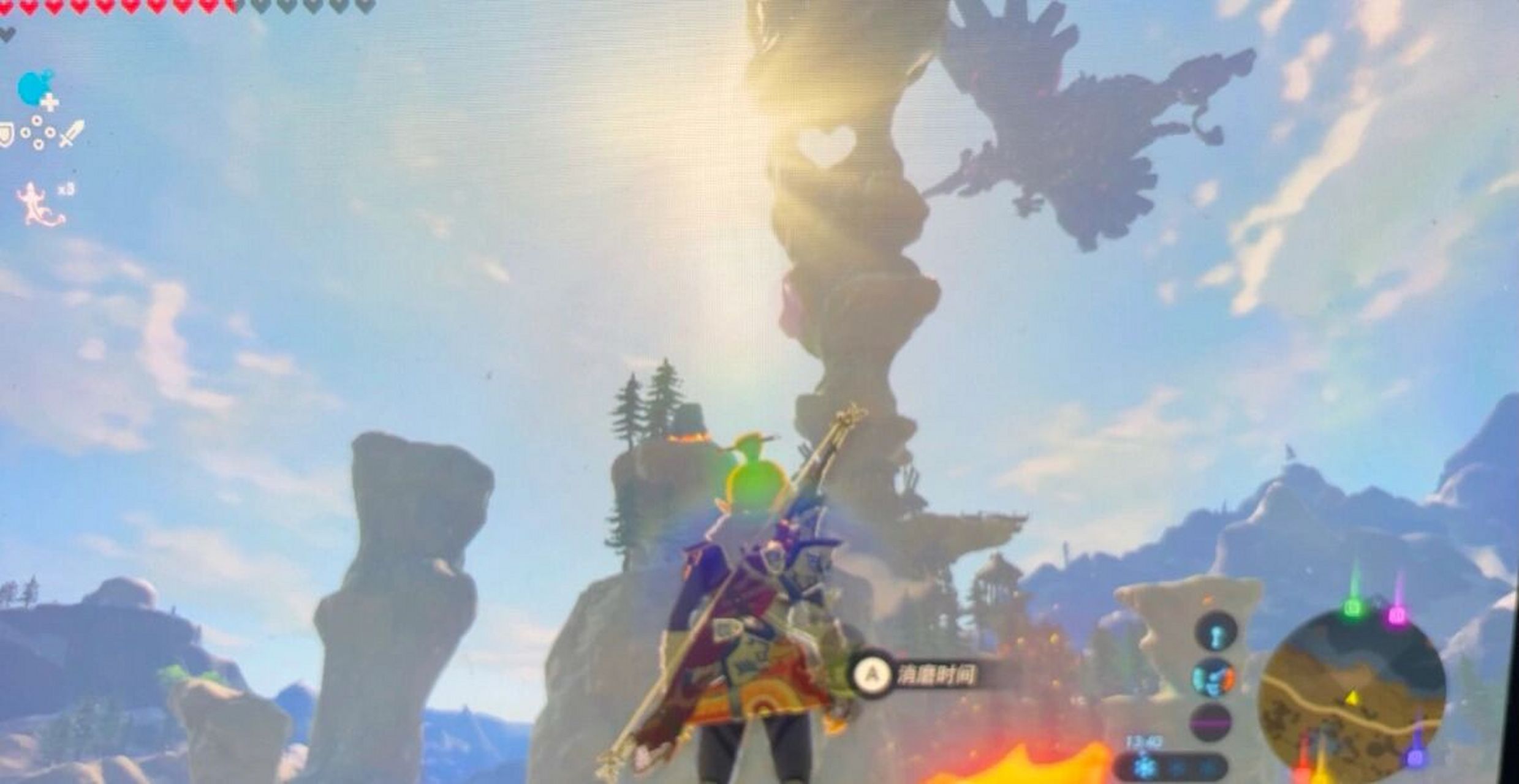 塞尔达 隐藏爱心神庙 利利特特湖 这个神庙位于利利特特湖旁边 等到