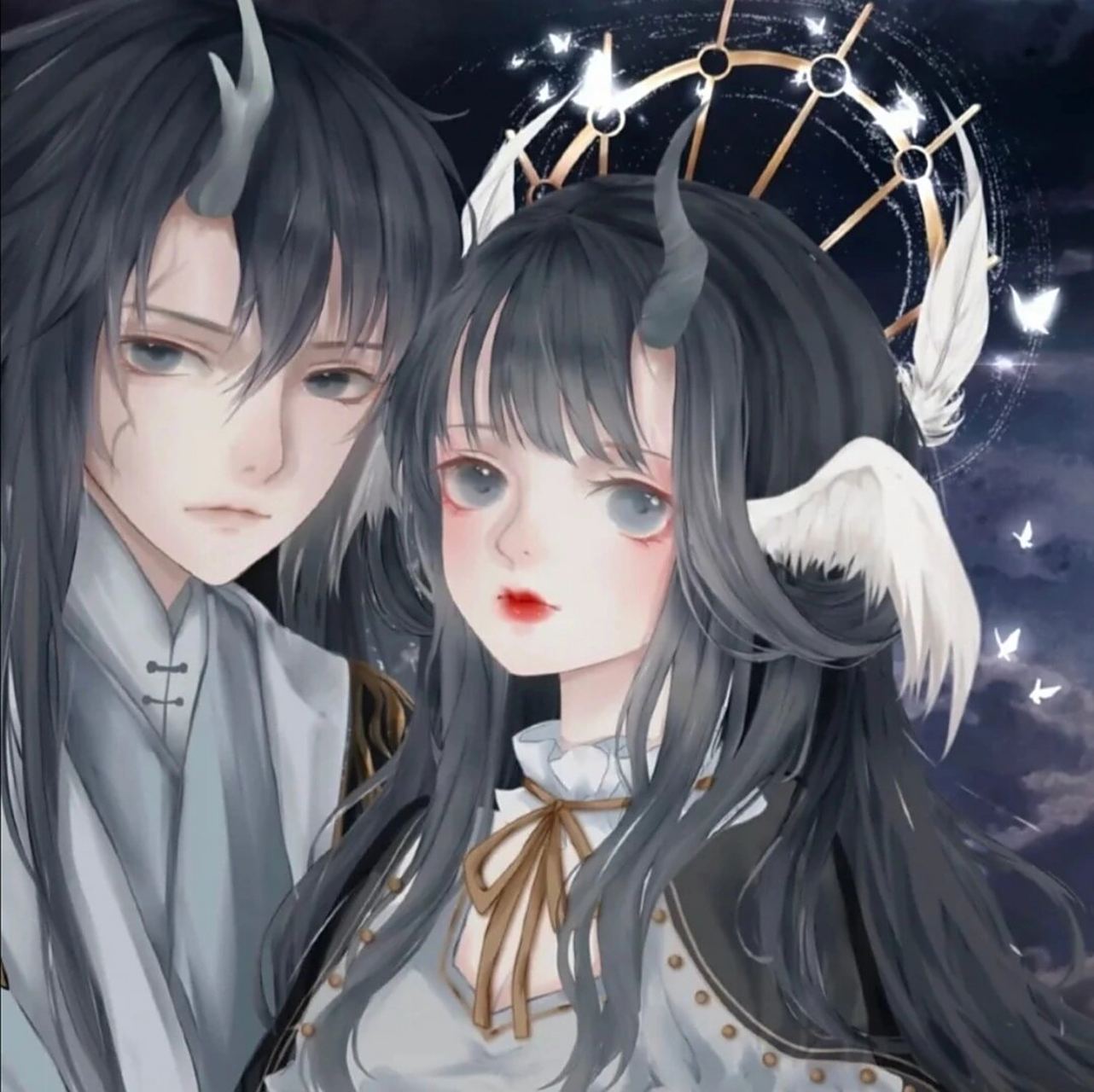 动漫头像/比较明显的情头 我是檐上三寸雪,你是人间惊鸿客.