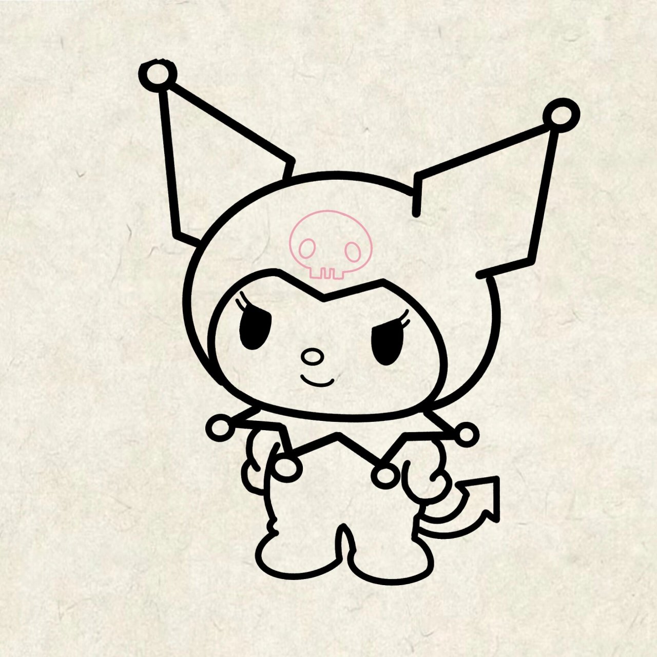 简笔画教程—最可爱的库洛米 守护全世界最可爱的库洛米,只需要四步