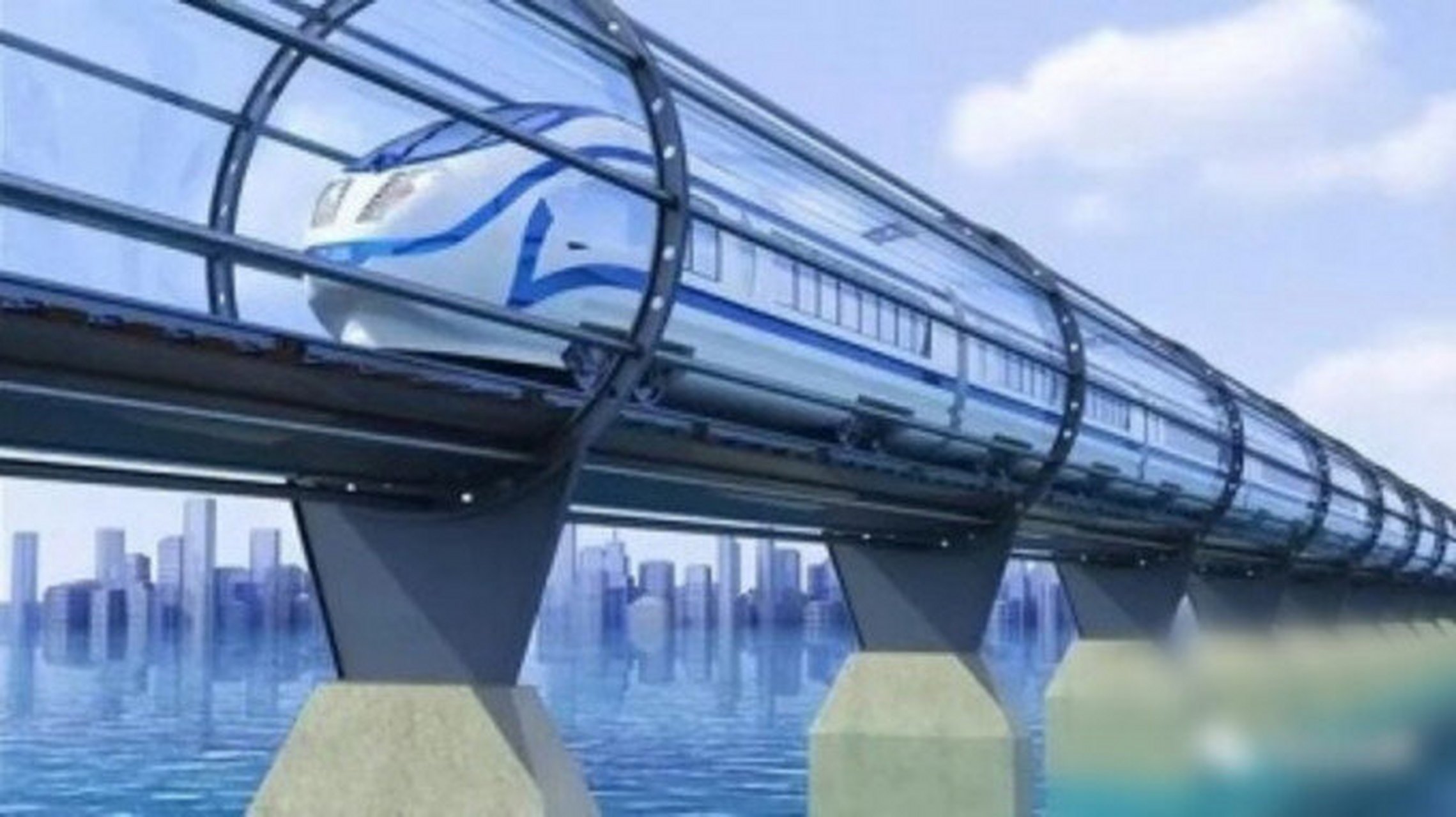 高速磁悬浮列车,全称为"低真空管道磁悬浮高速列车",其特点是:采用全