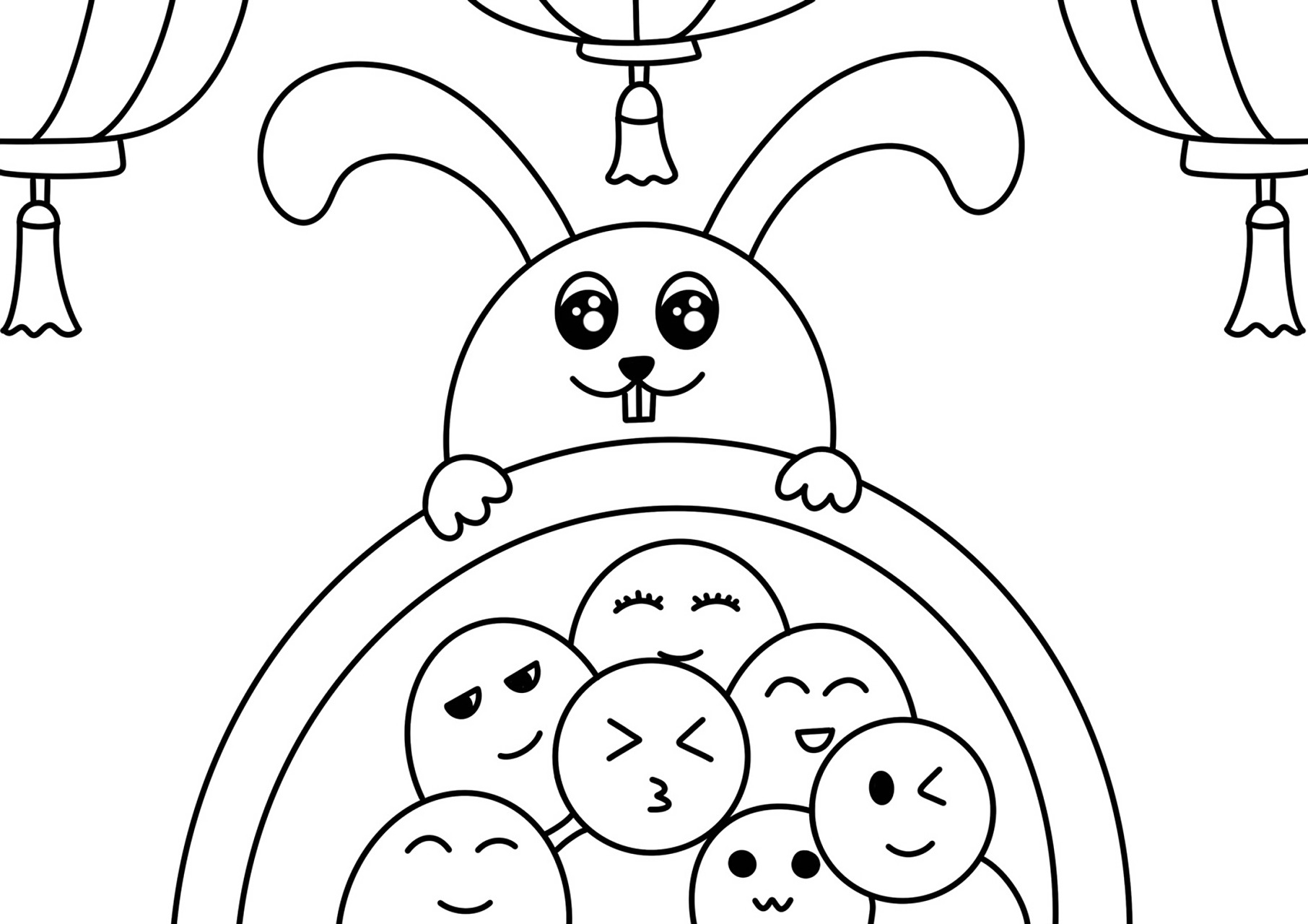 元宵节快乐 汤圆 创意画 儿童画 简笔画 带线稿哦 #创意美术儿童画