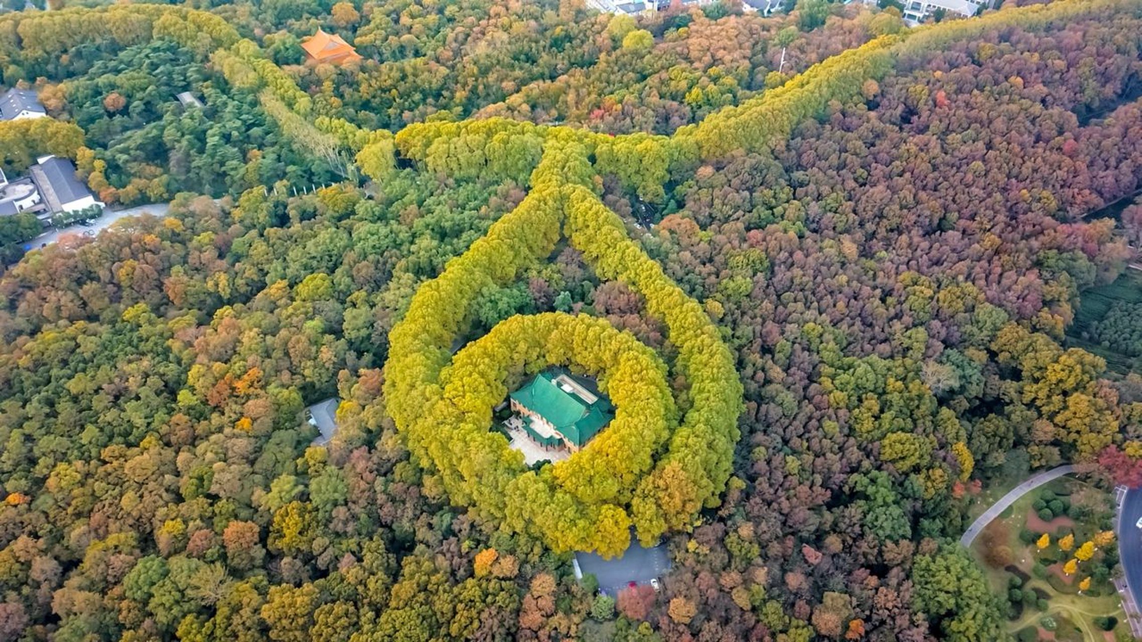 中山陵美龄宫最佳航拍机位送你同款大项链 46国环球旅行家的机位分享