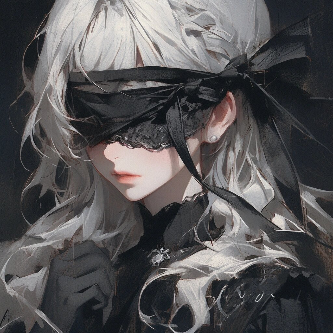 一组帅气的暗黑系78 做了三对黑白蒙眼的情头  大家喜欢什么样子的