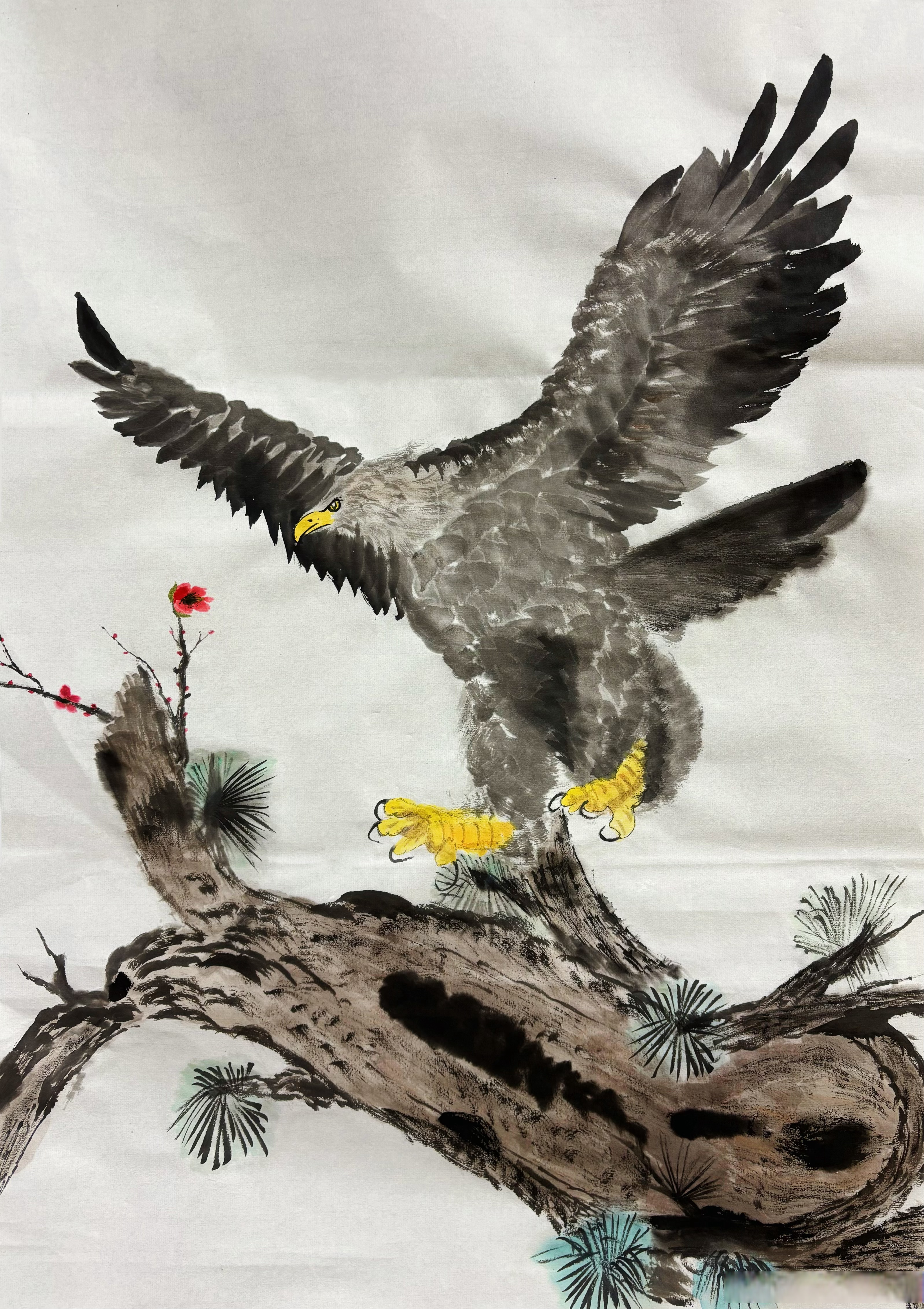 我心目中的"老虎轻嗅蔷薇",一只老鹰被一朵不知名的小花吸引,一个俯冲