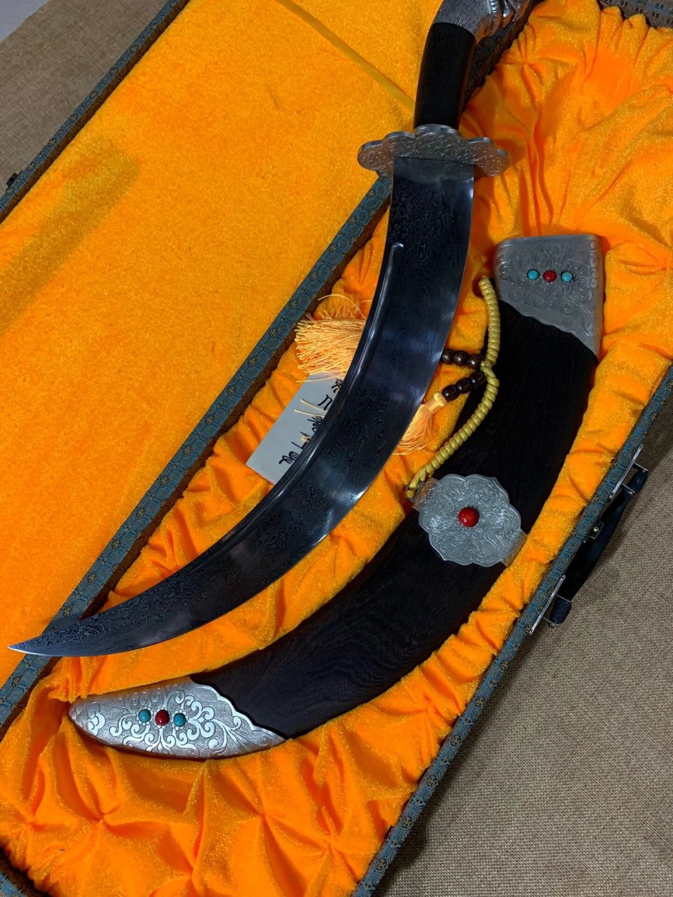 这把刀,发的人少,蒙古弯刀 蒙古刀,长生天赐,义结安达.