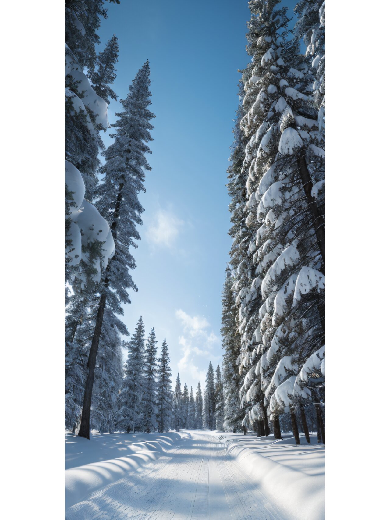 每日壁纸 超美的冬季雪景松林高清手机壁纸