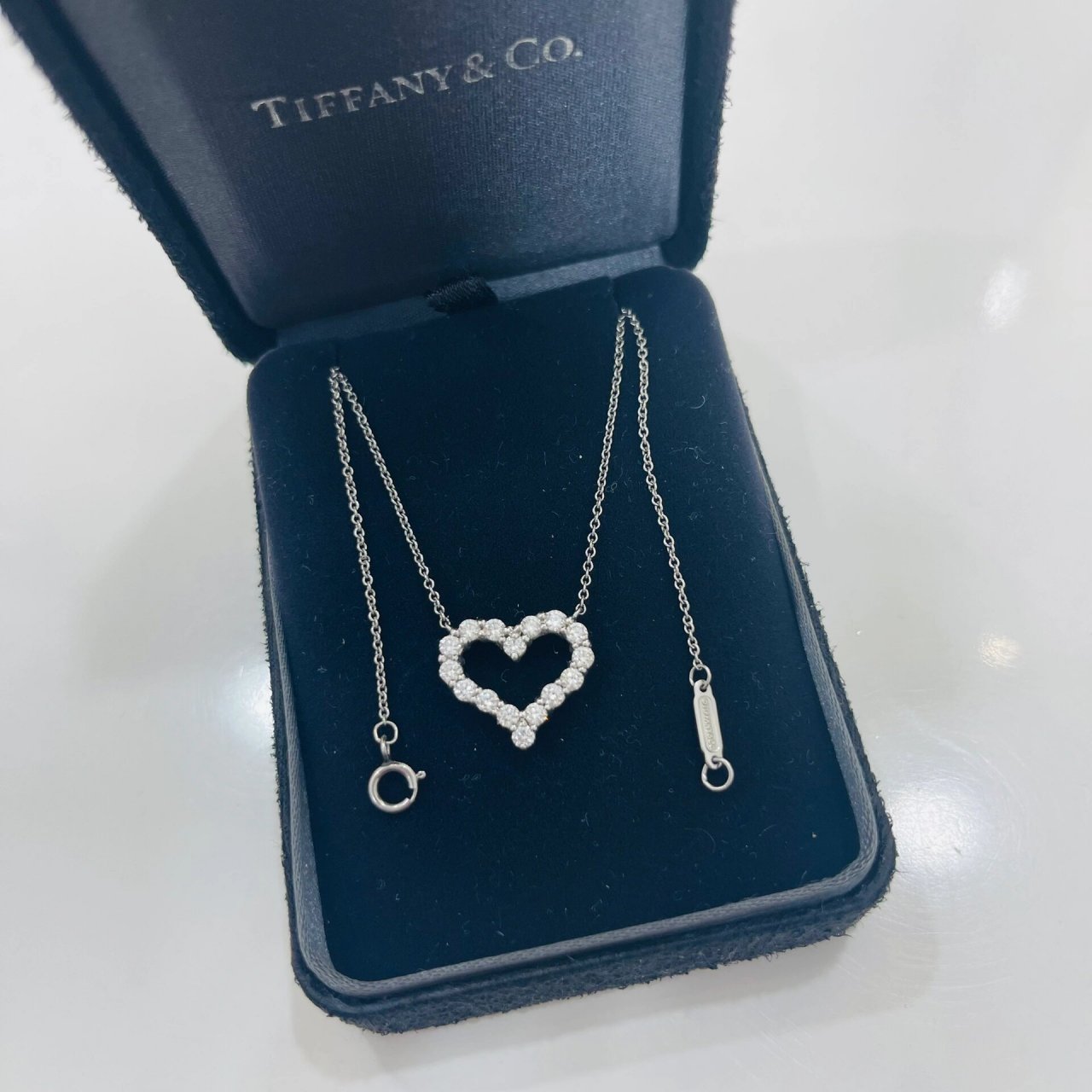 5cm 公价38400 好价1w  tiffany&co hearts 爱心满钻项链铂金pt950款