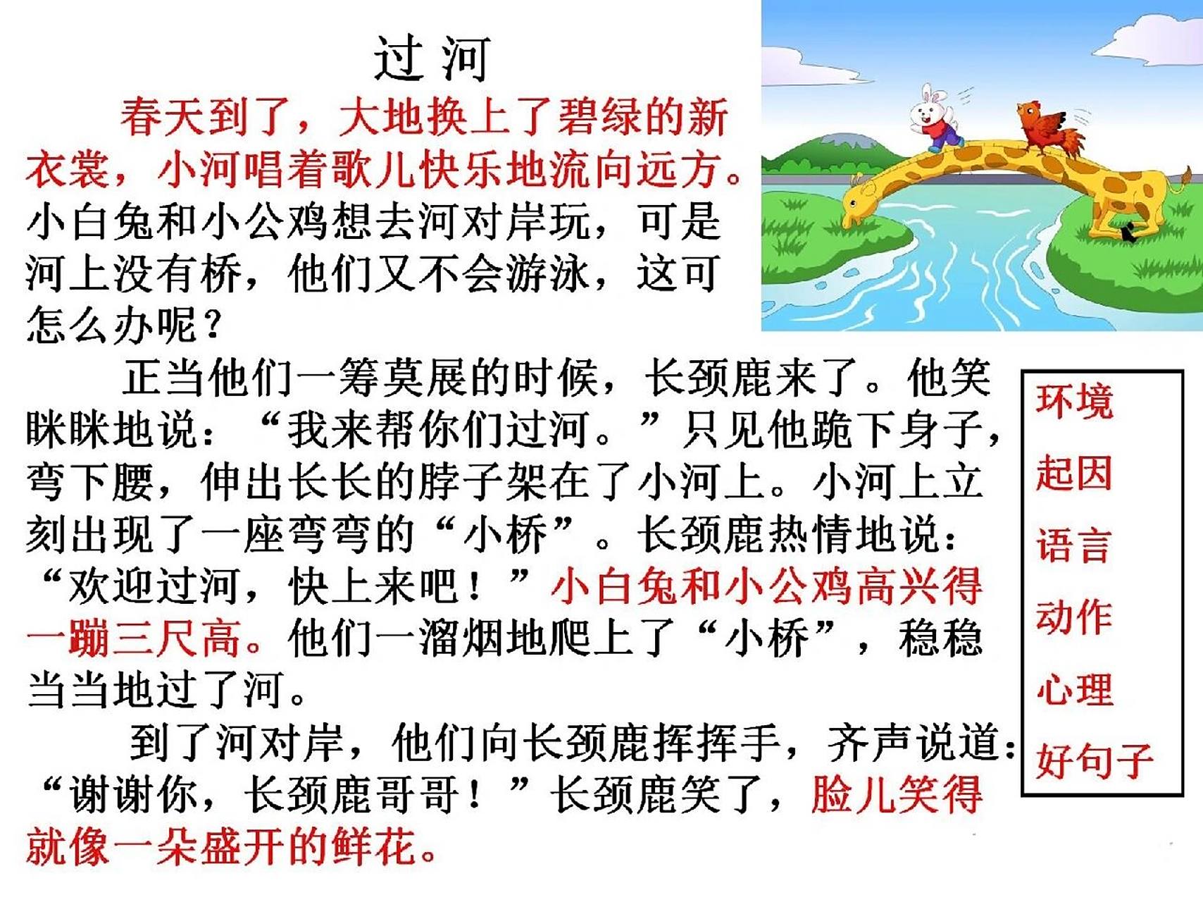 一二年级常考看图写话《过河》范文7715