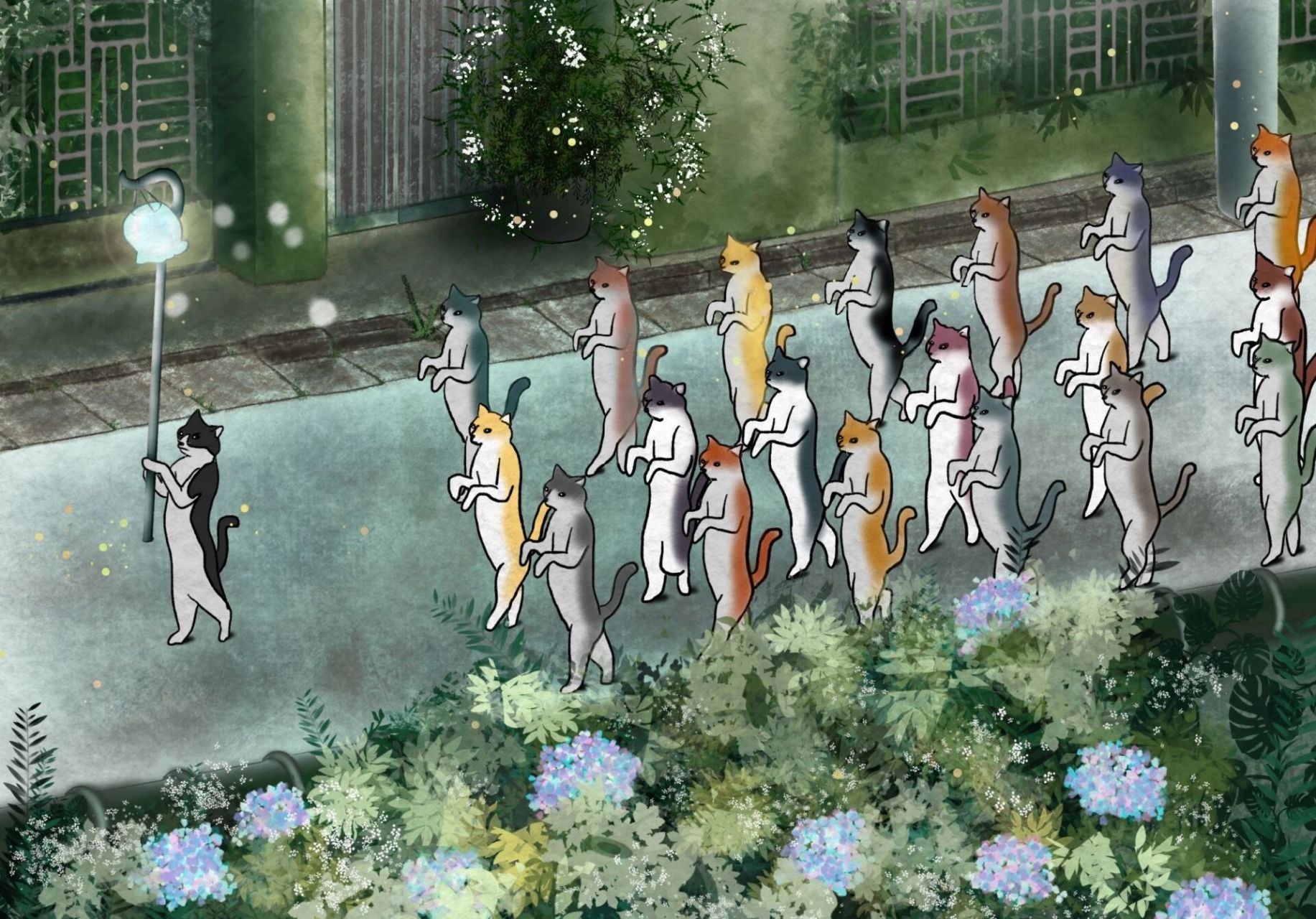 《猫的报恩》壁纸谁用了不迷糊 猫猫教雄起,两排猫猫不够就三排猫猫,