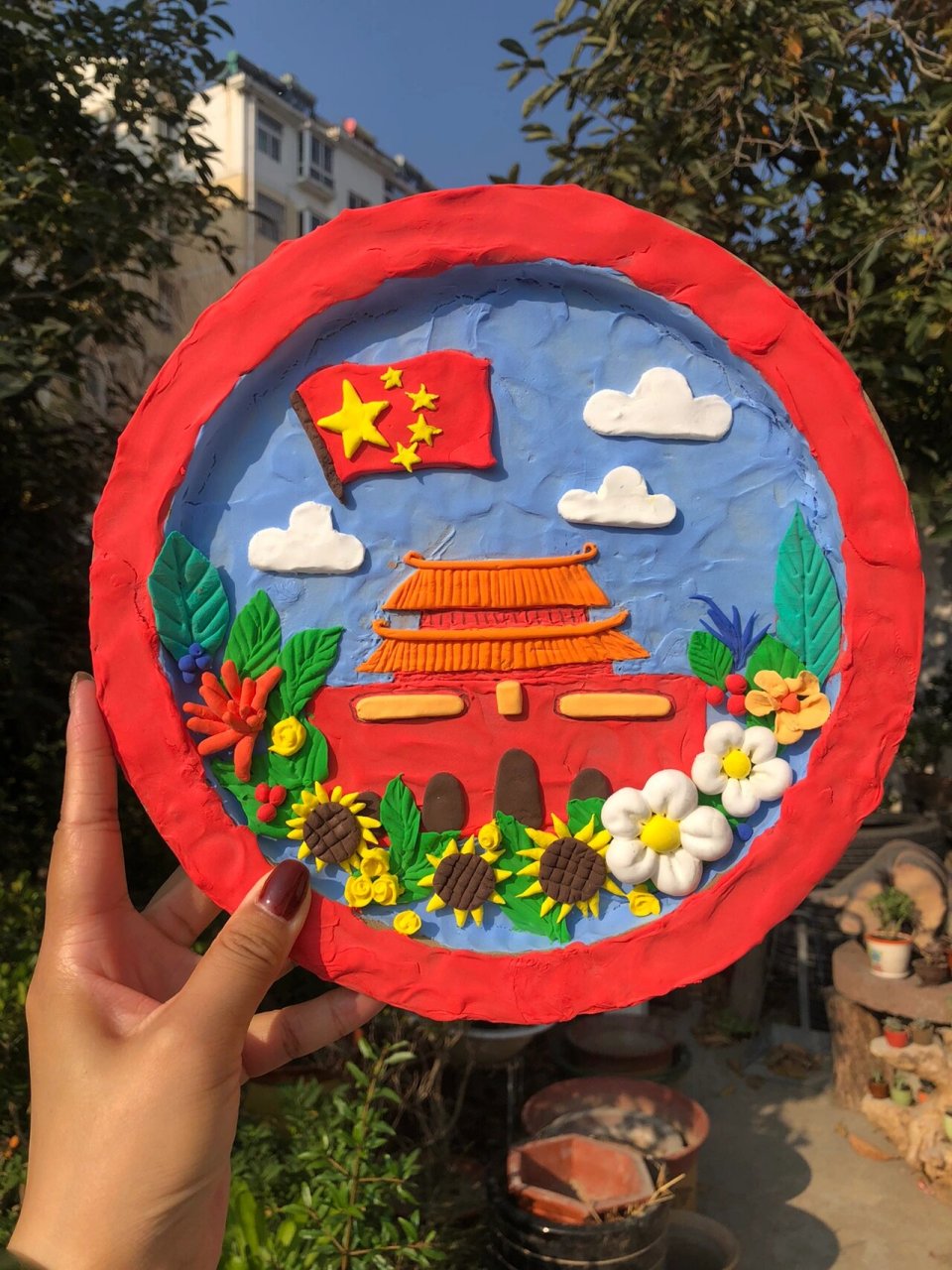 国庆节儿童手工粘土作品    幼儿园国庆活动,做个小手工,祝福祖国!