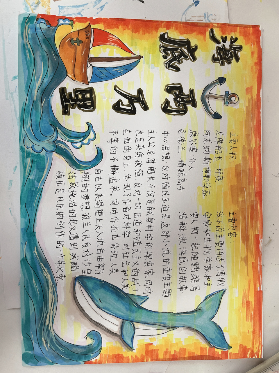 海底两万里阅读推荐卡