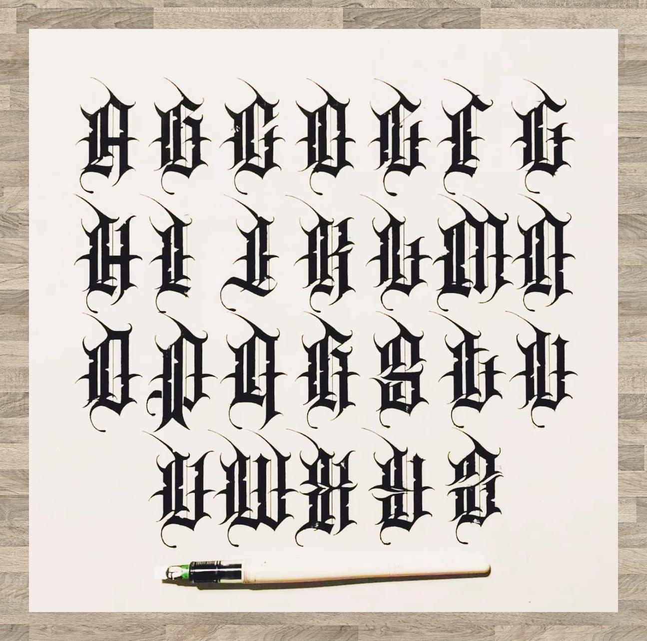 硬体花字字母图鉴