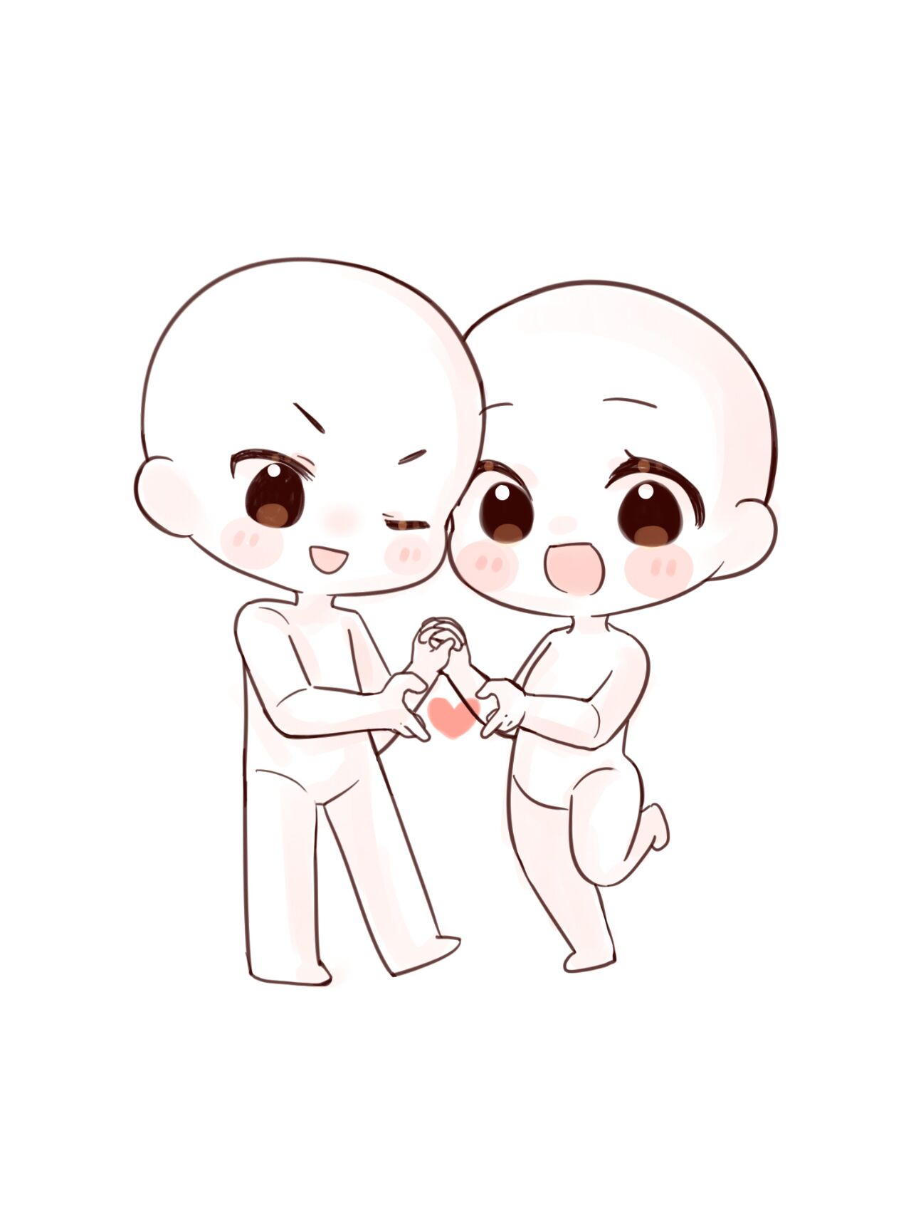 原创模板|q版双人模板来啦!甜甜cp画起来