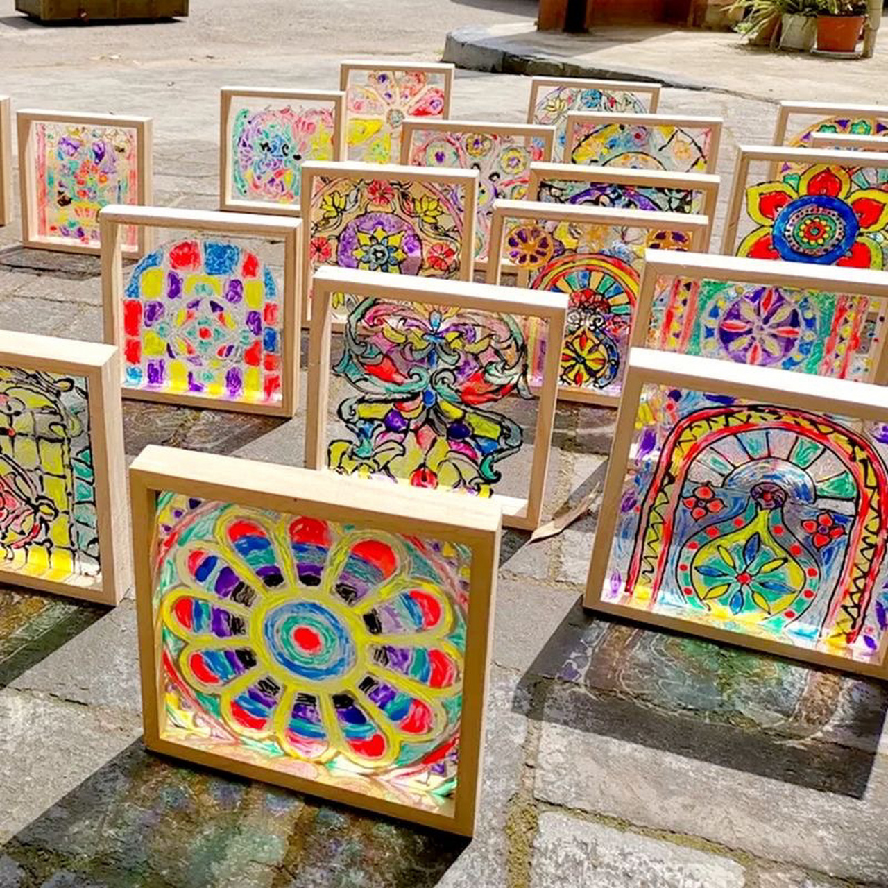 diy绘画涂鸦|幼儿园环创|美工娶 亚克力玻璃画框实木相框9815幼儿