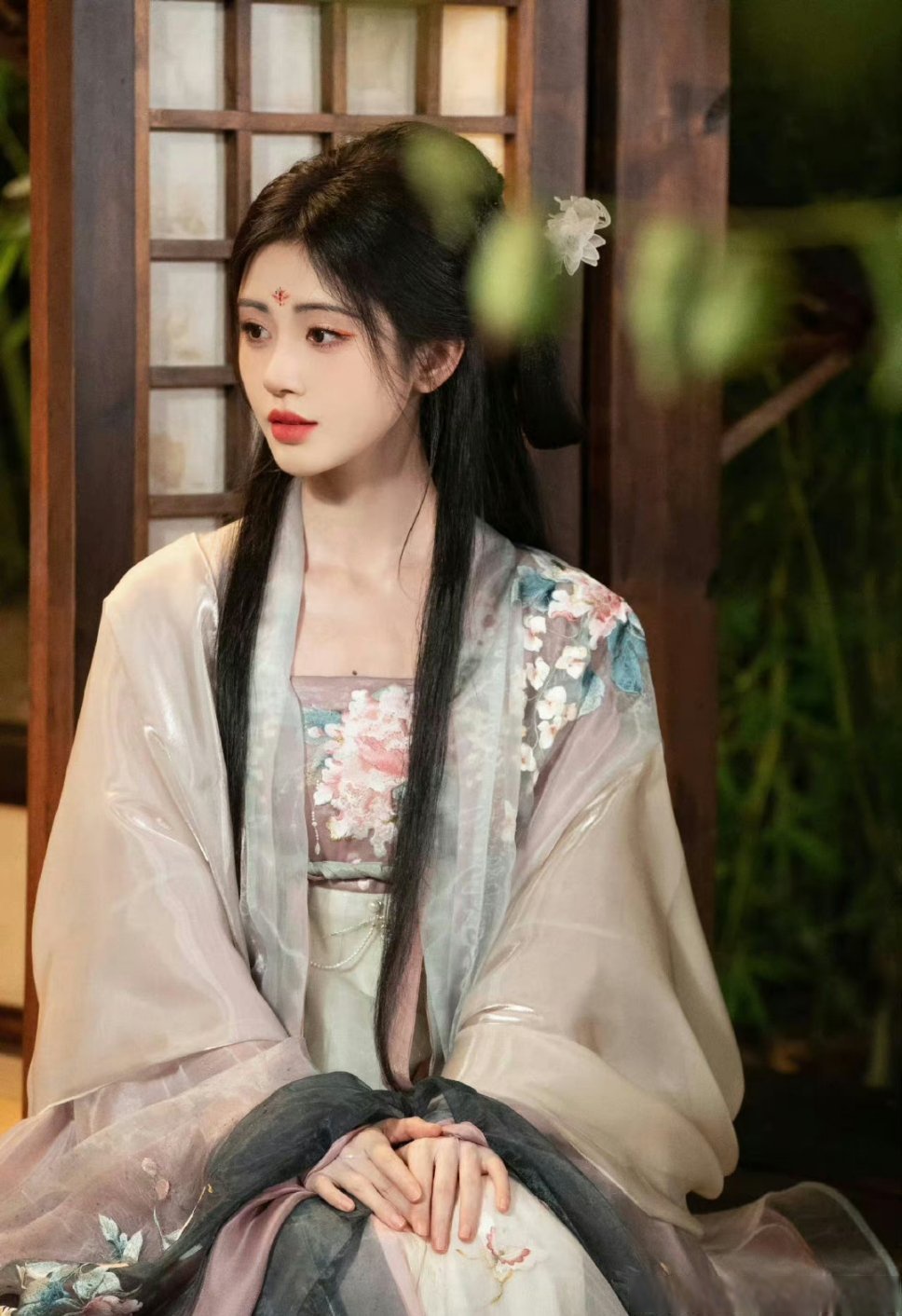 "清冷嫦娥芙蓉面,彩光云绯向月开"小鞠这套妆造简直美