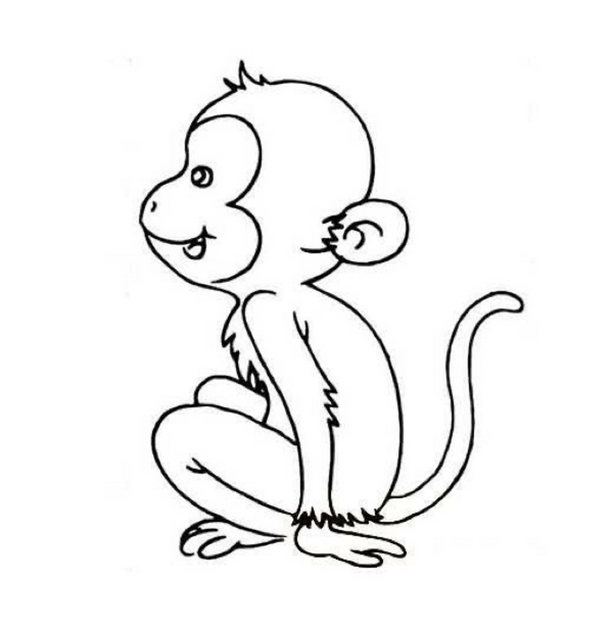 猴子简笔画/创意美术/简笔画素材/儿童画 小猴子美术,简单的结构线条