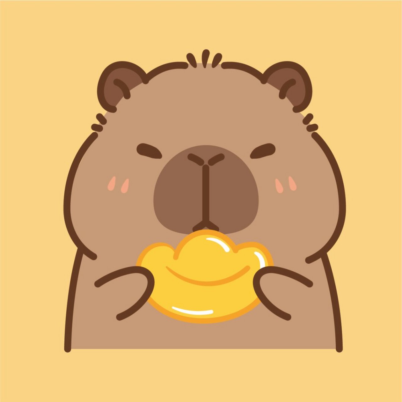 原创|卡皮巴拉水豚鼠ip,卡通形象插画表情包,治愈系ip,元气满满,活泼