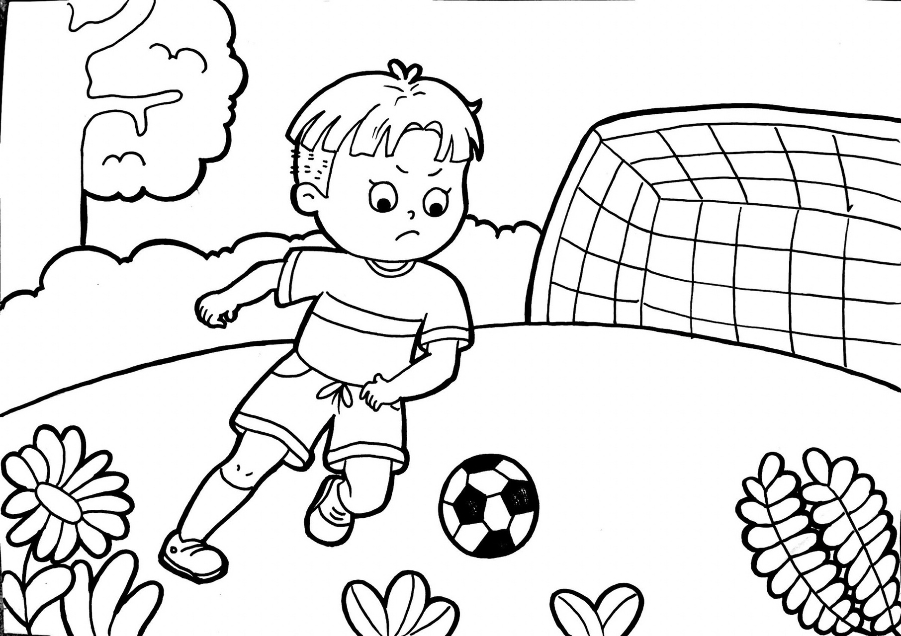 儿童画踢足球的小男孩图片