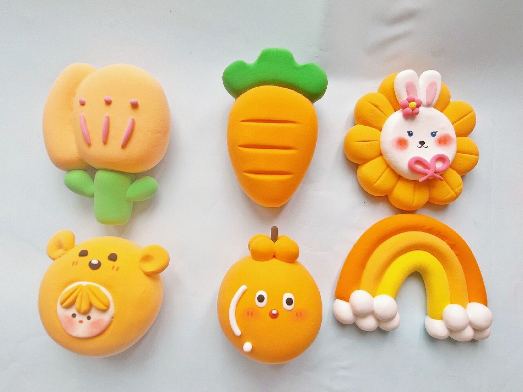 黏土冰箱贴花束98|秋天的浪漫93 橙色系黏土手工