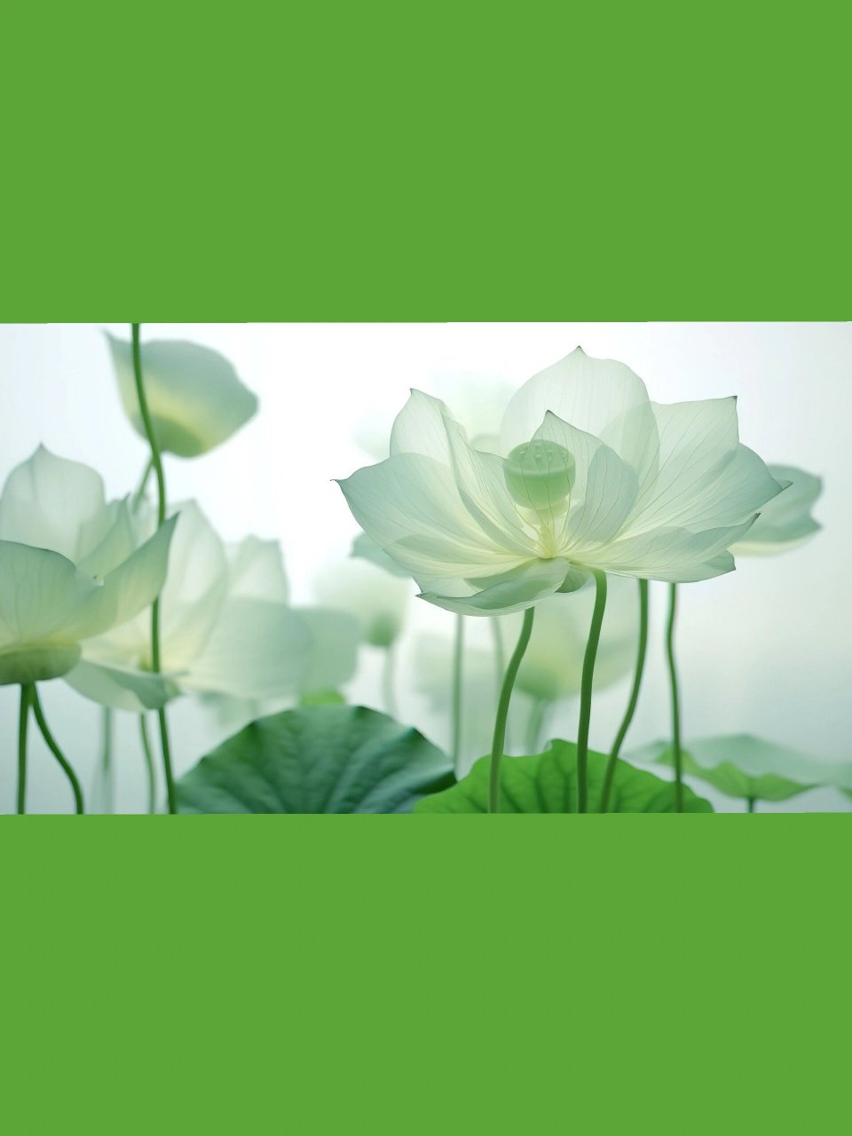 绿色壁纸‖透明质感夏日清凉创意荷叶背景③  如果世界上有绿色半透明