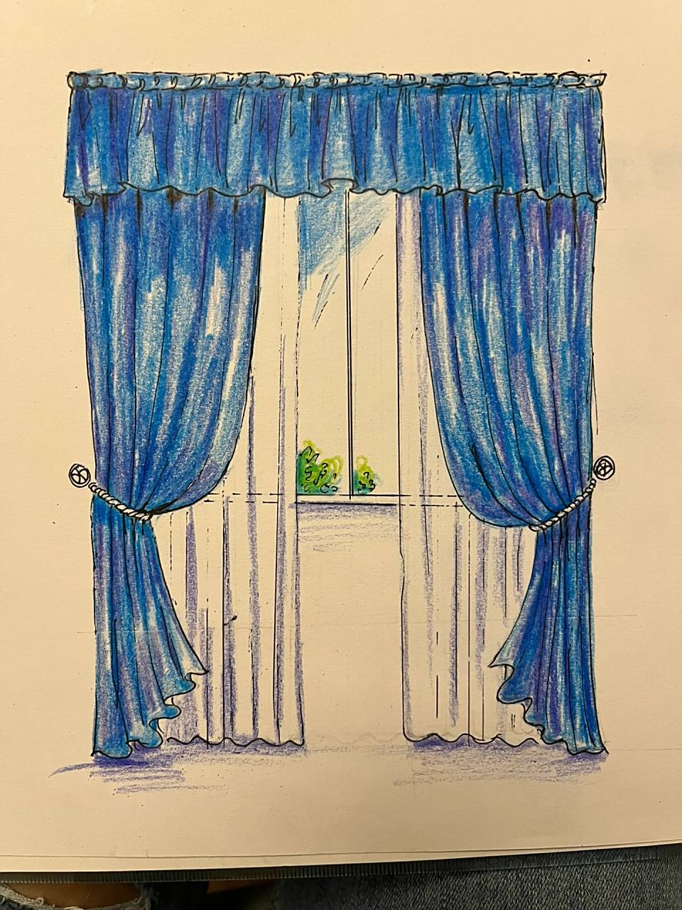 手绘窗帘这样画 手绘窗帘这样画