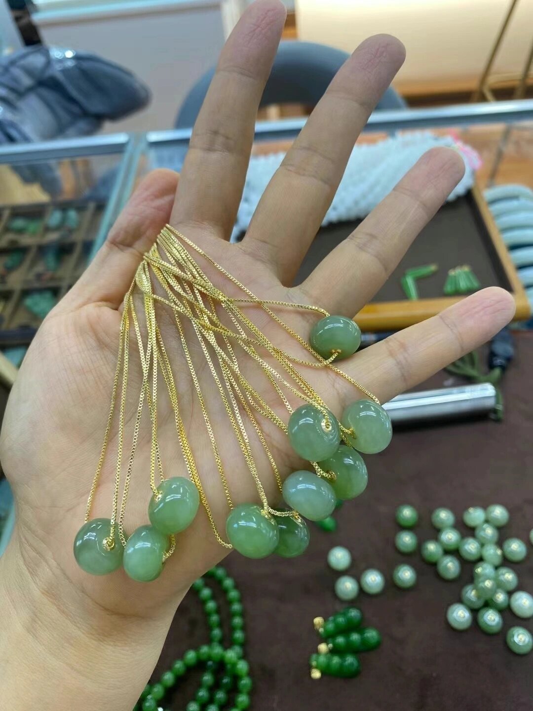 18k金碧玉转运珠  18k金碧玉,快快转,好运来92!