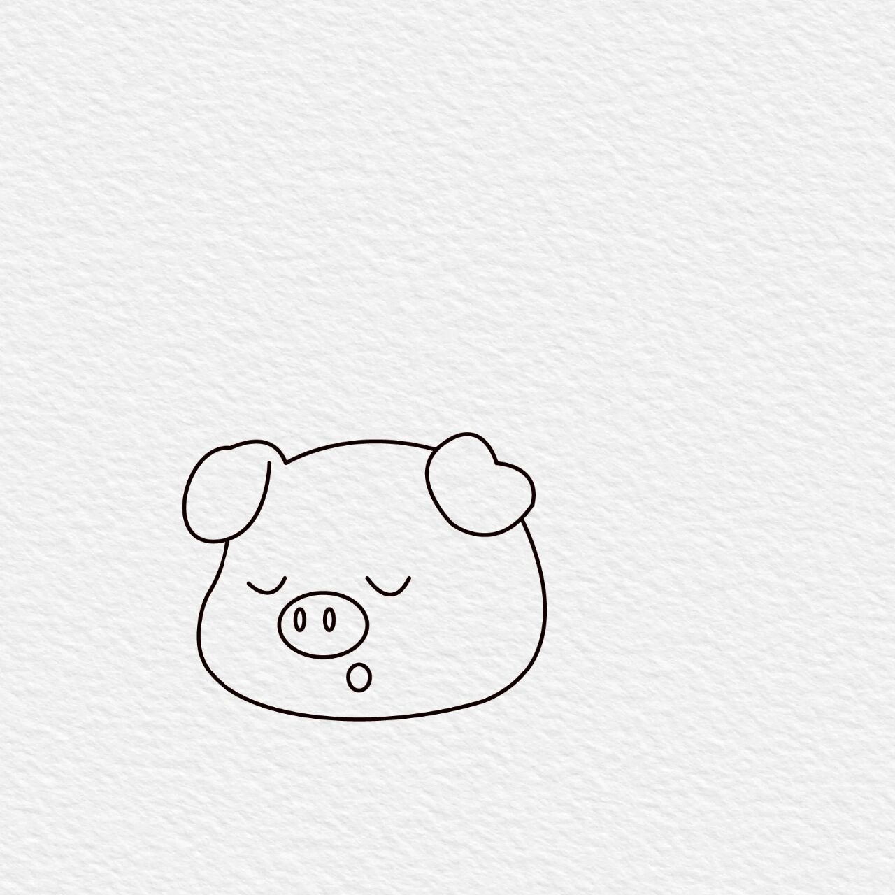 十二生肖～小猪99简笔画 睡觉的小懒猪