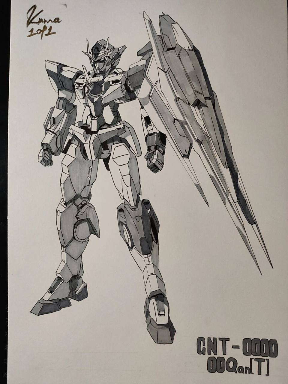 😝今天画个高达🌹左滑看过程! ❤️可预定 〔手绘〕a4 《 柯