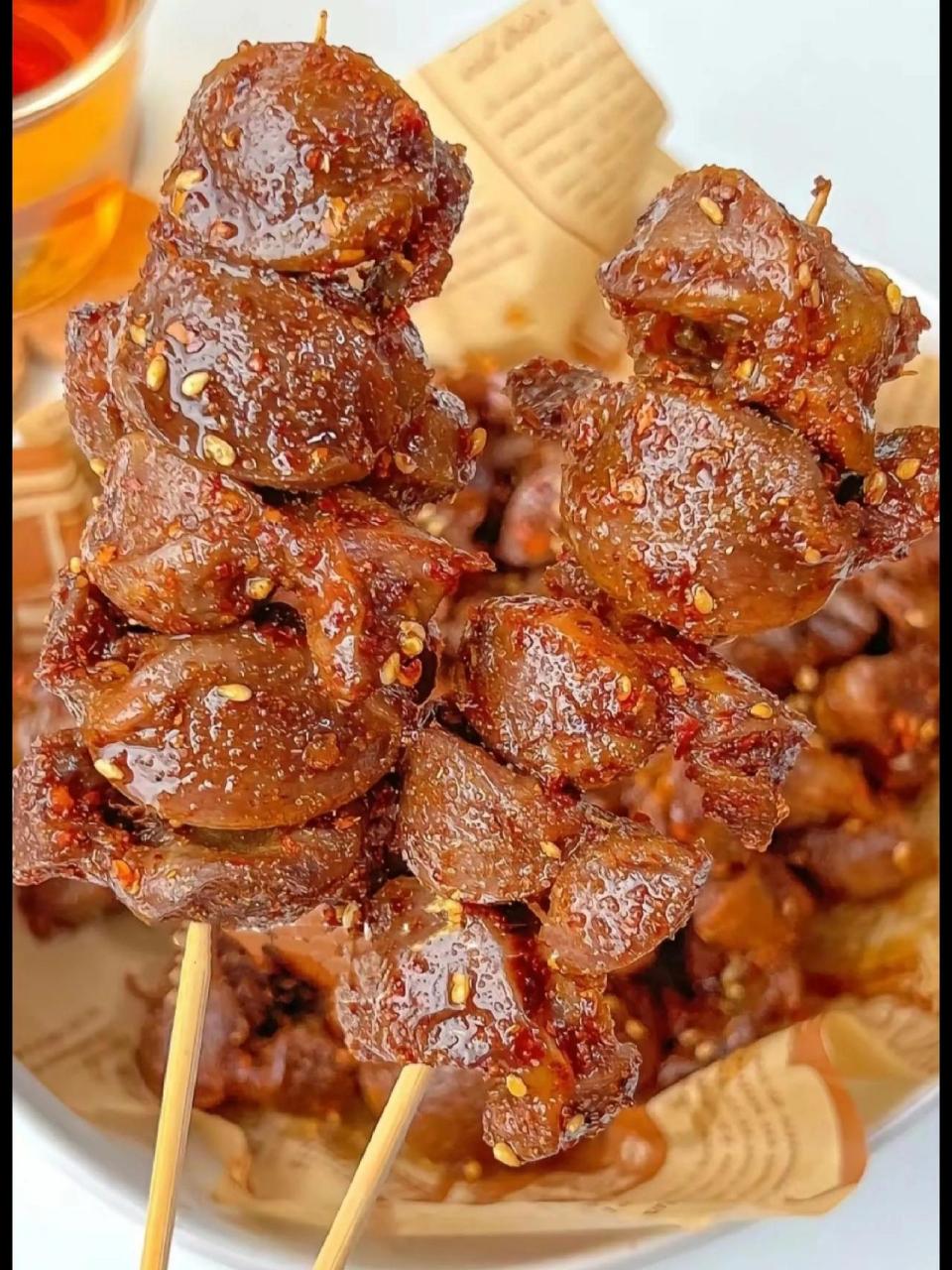 真想让你们都试试~       每次吃烧烤都喜欢点几串鸡胗~今天在家安排