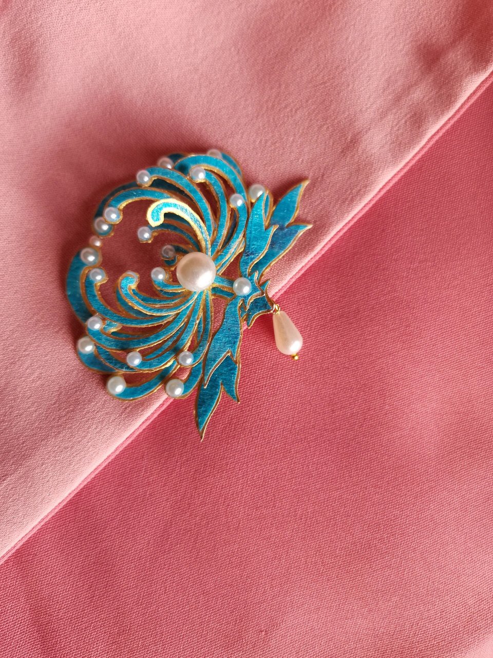 纸艺仿点翠  经典菊花纹样图纸分享 故宫款,魏璎珞头上戴过那个.