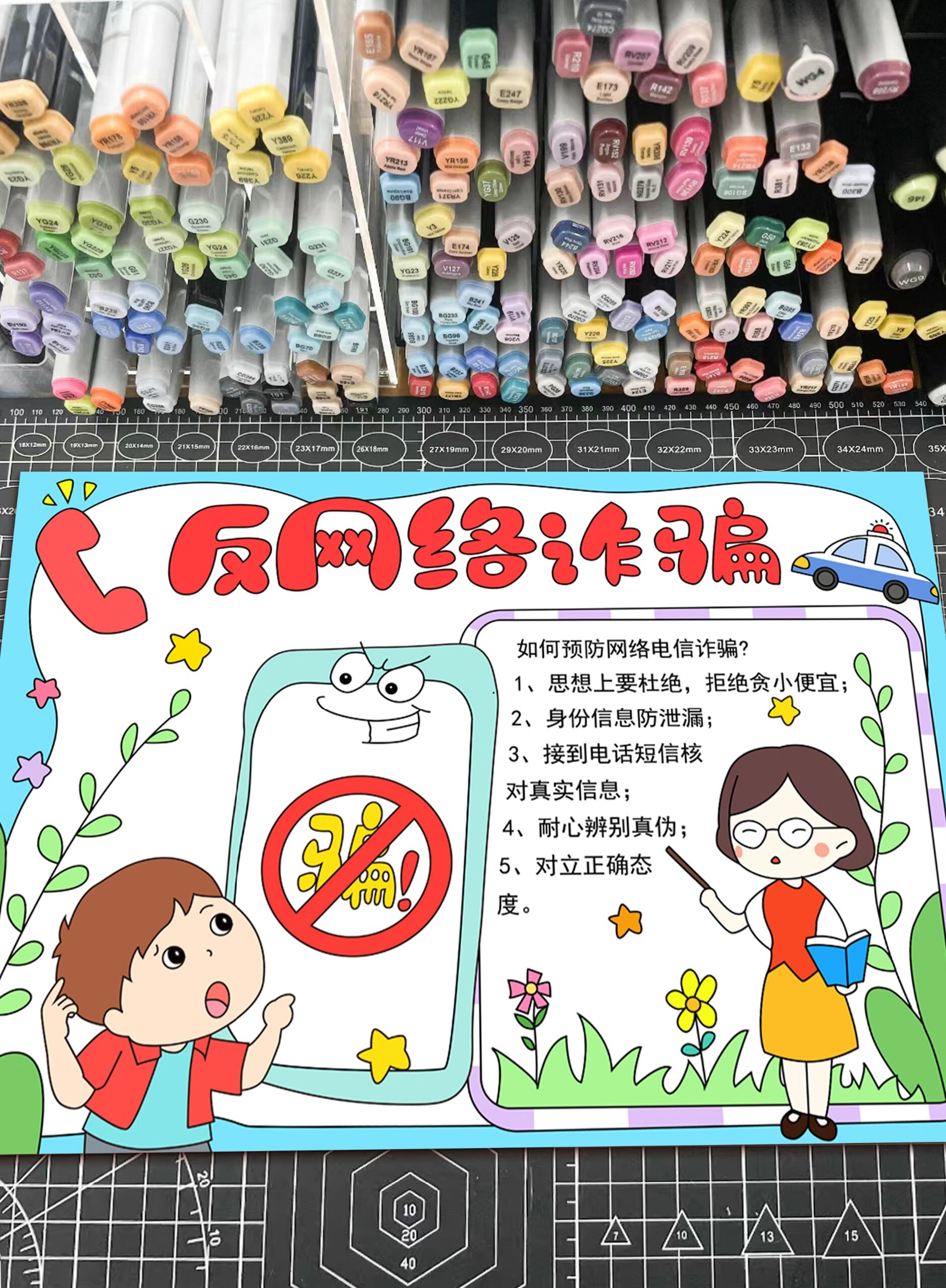 反网络诈骗手抄报模板分享