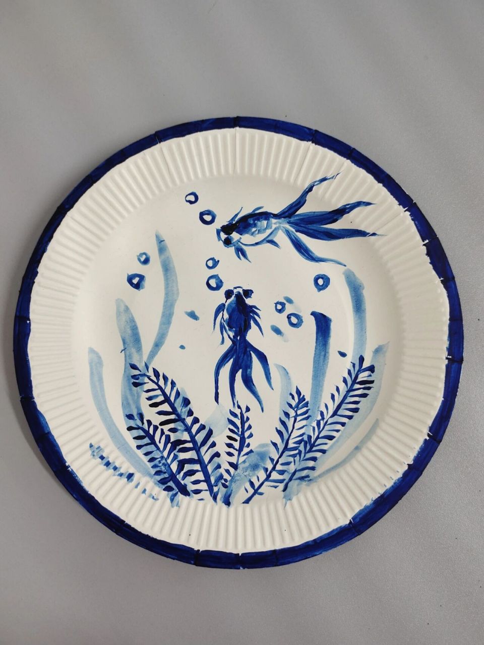 一次性纸盘华丽变身青花瓷盘78  废物利用式收纳