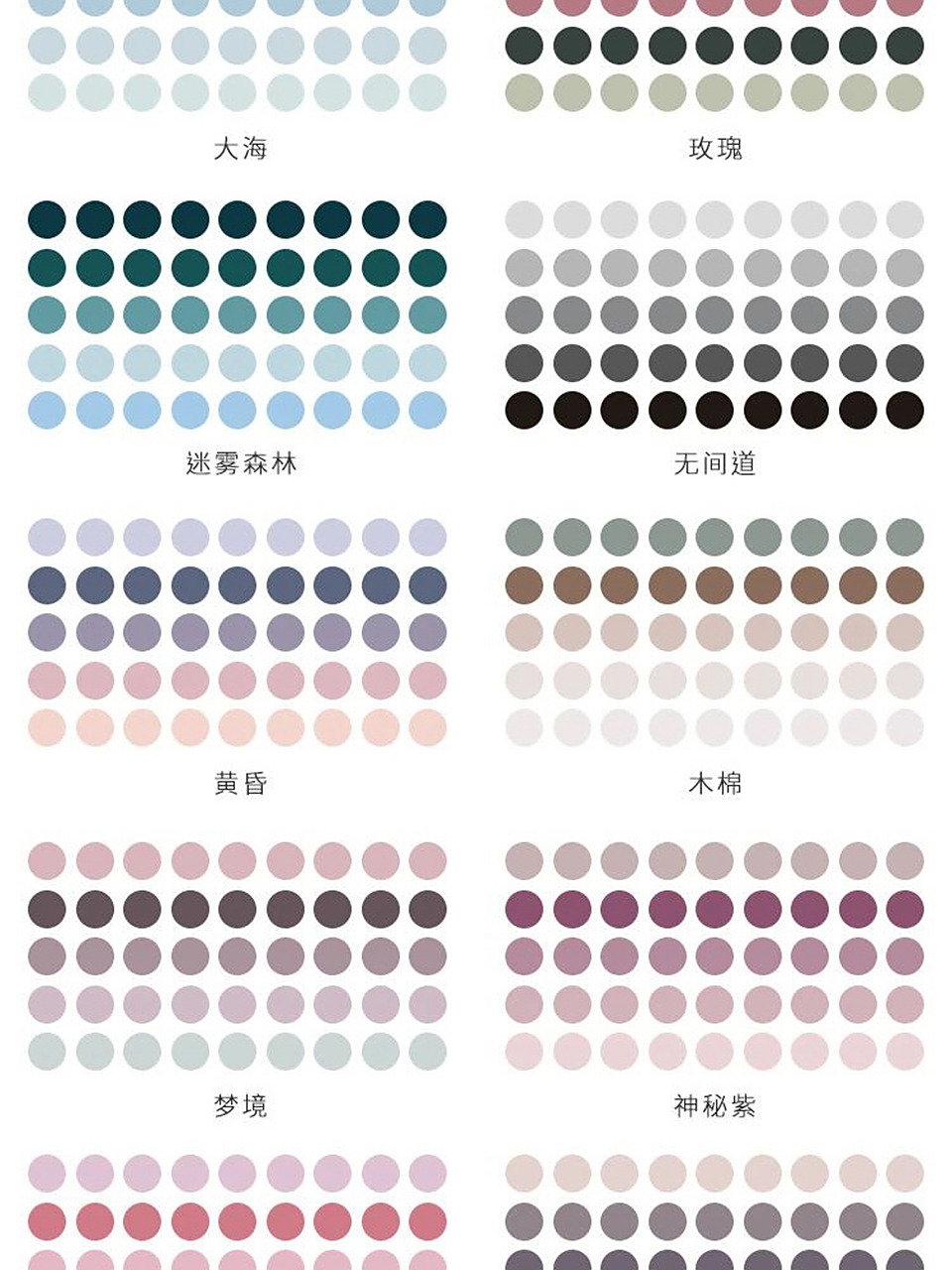 莫兰迪色系,莫奈色,中国传统色对比 莫兰迪色系,莫奈色 都属于高级