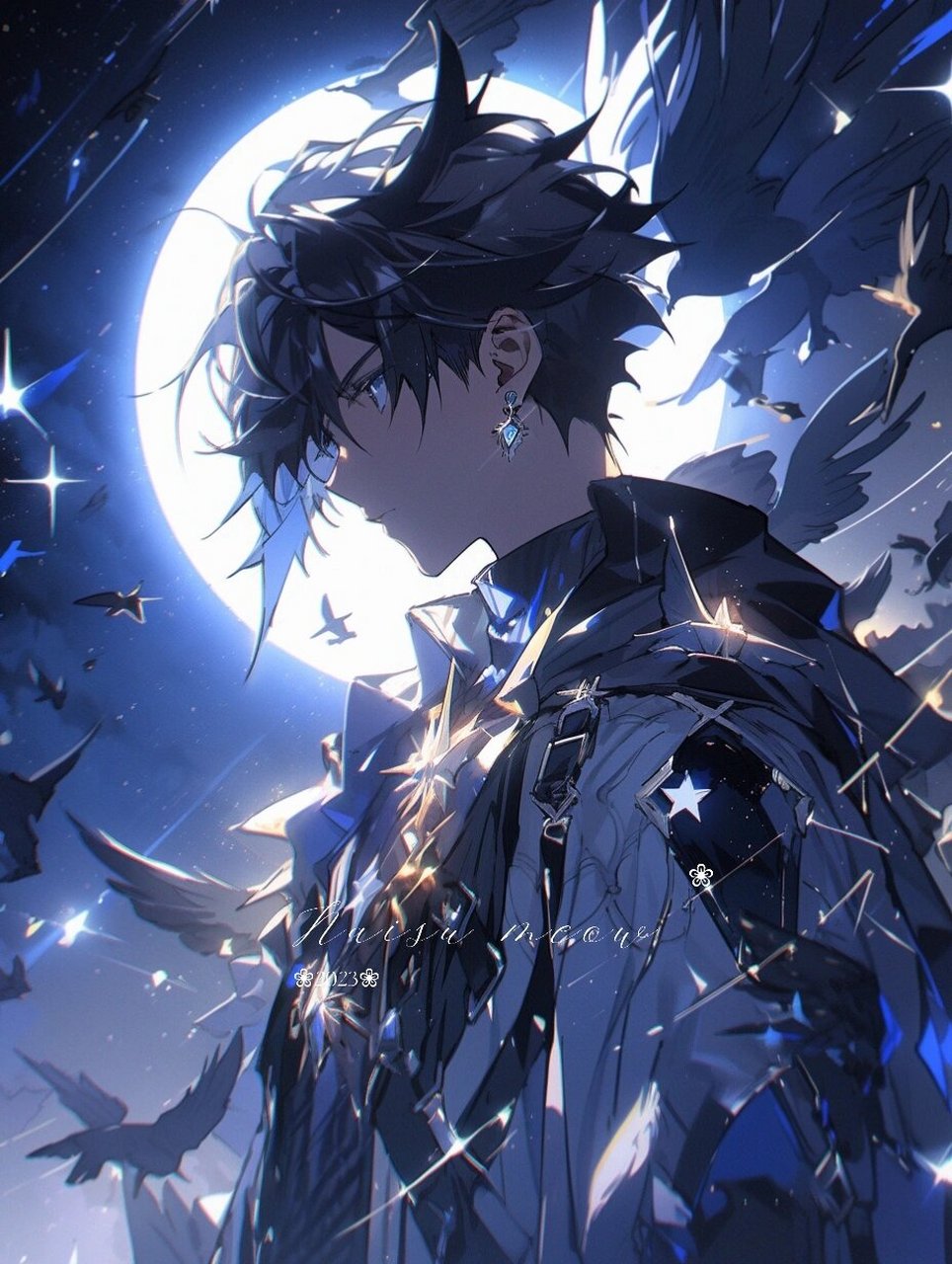 圣穹之光|唯美闪亮夜色高帅蓝色系男生头像 我是你人生的裁判.