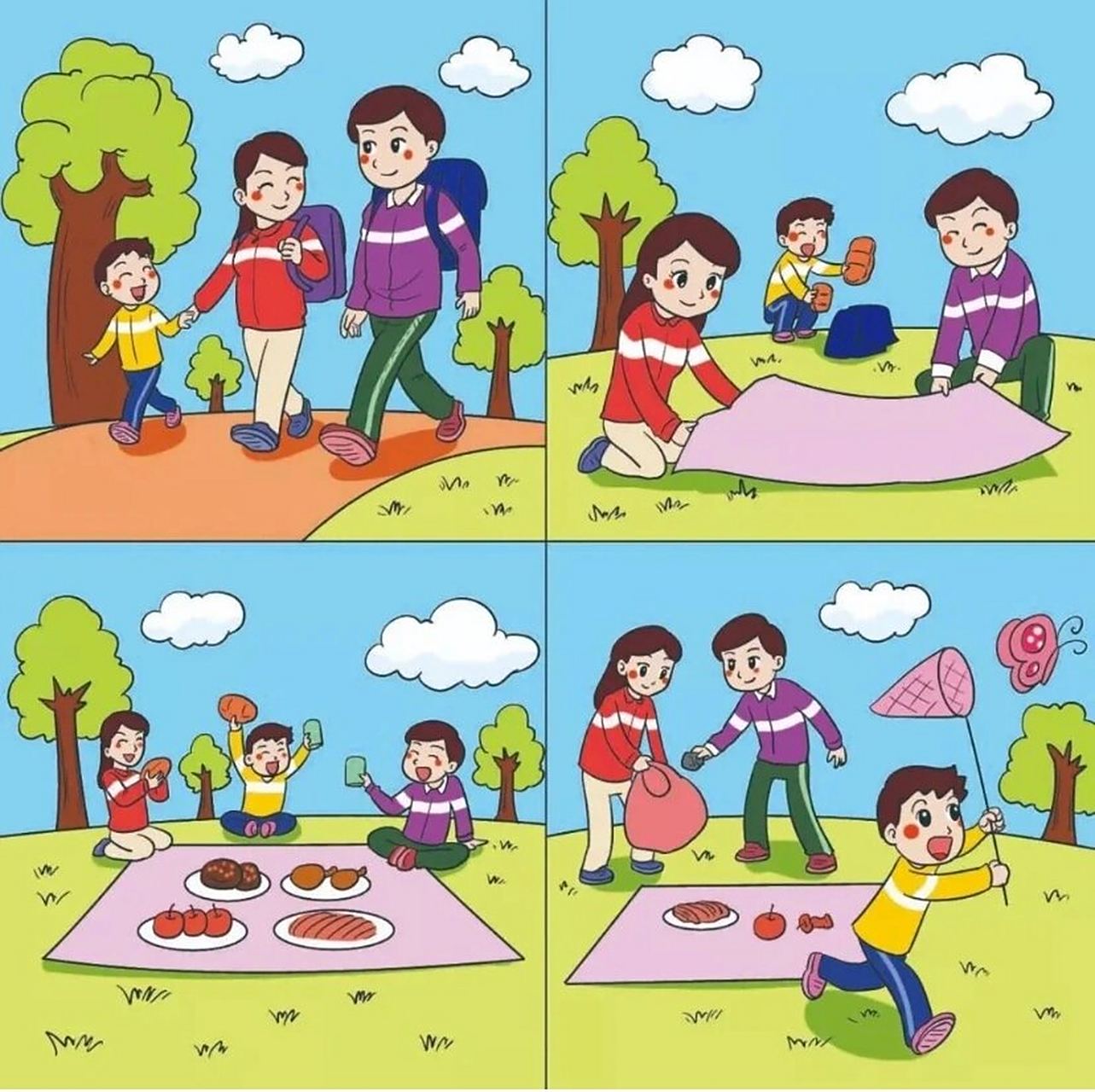 深圳三年级下册语文期中作文 这次作文考的是看图写话,孩子们写的不是