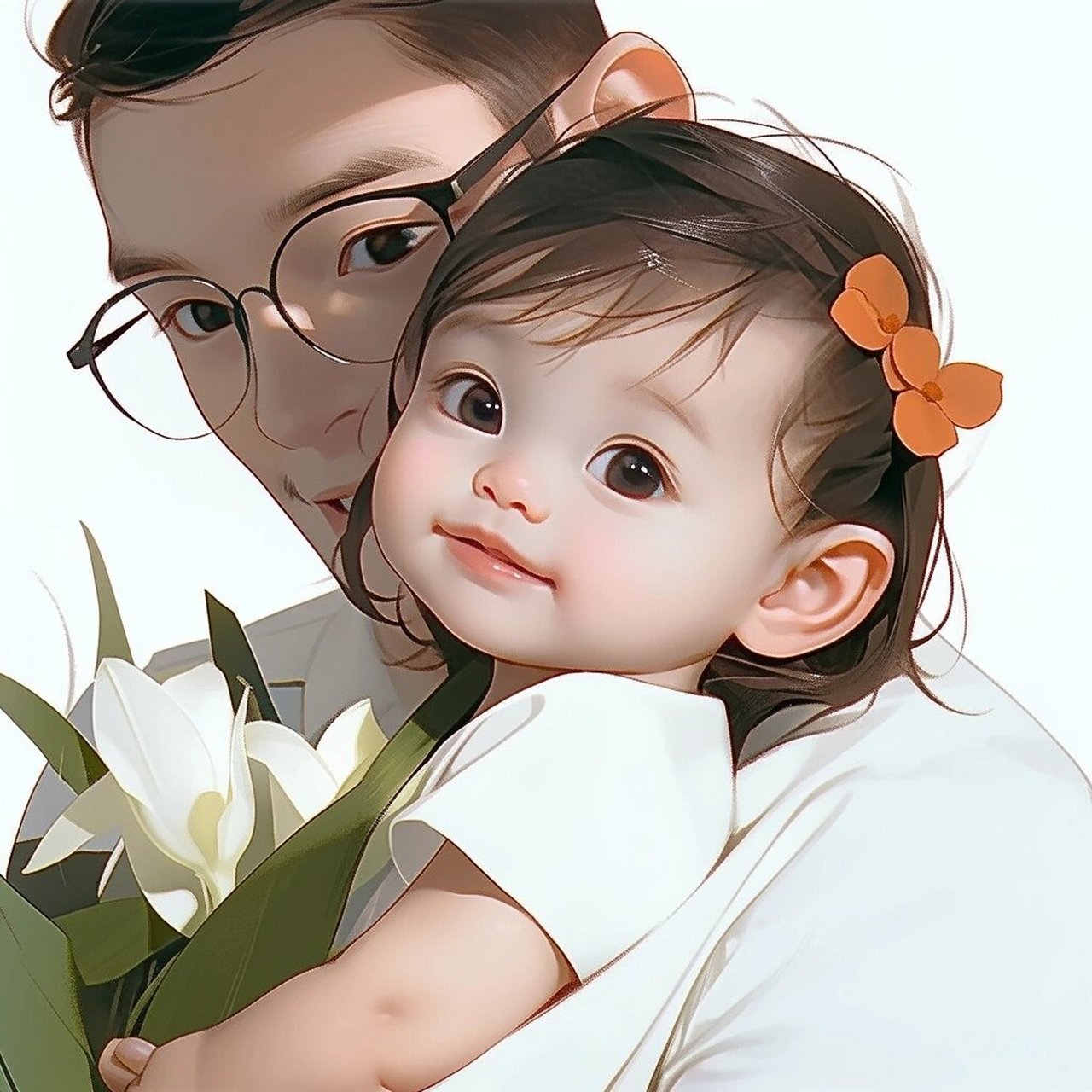 头像|女儿奴爸爸和女宝宝头像 各种各样的爸爸,戴眼镜的,留小胡子的