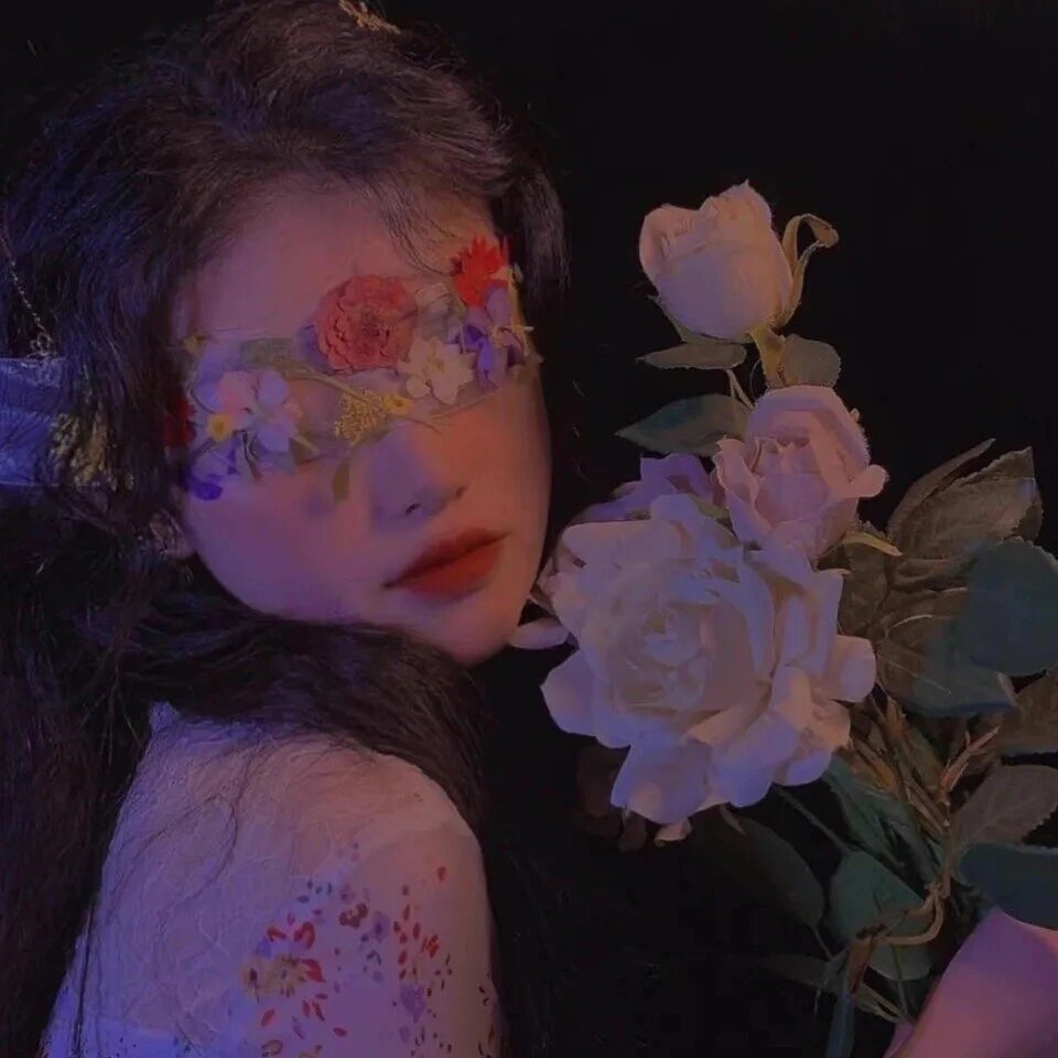 治愈系女头 鲜花捧花气质高级女头9393 月亮妹妹93私藏女头