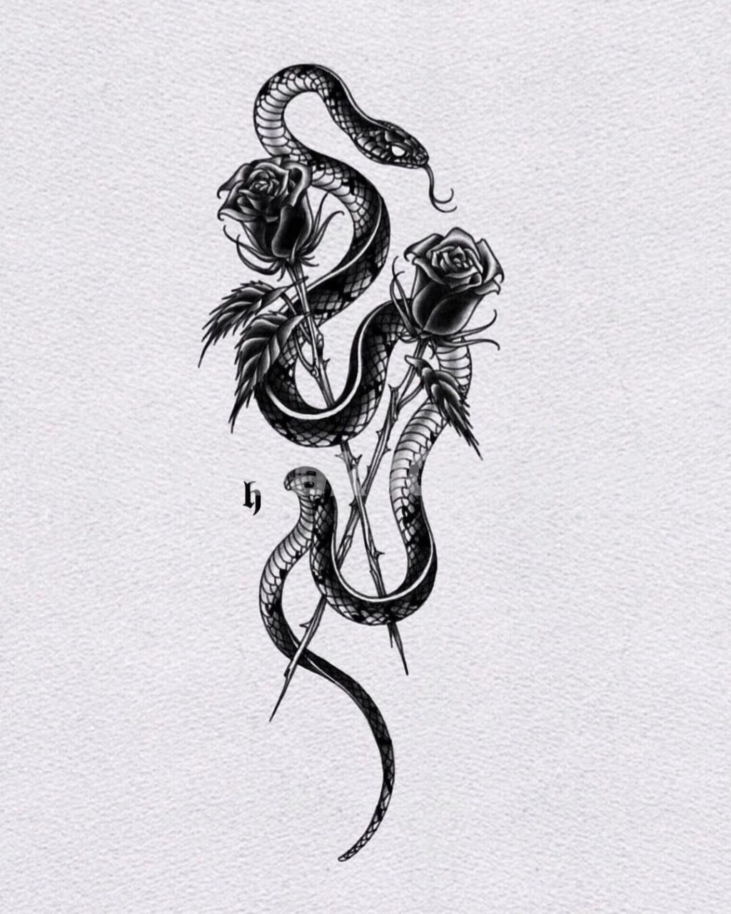 蛇🐍纹身|杭州纹身,蛇与玫瑰 性感与妖娆的集合 蛇纹身,适合女生纹
